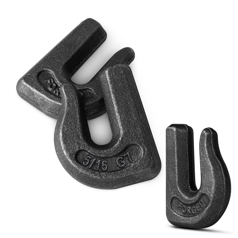 V-chen 8Pcs Weld-On Chain Hook, 5/16 Inch Grade 70 Clevis Grab Hooks for Tractor Bucket, Heavy Duty Grab Hook Weldable for Chain Pulling and Lifting, Forged Steel Weld Hooks for Rigging/Forklift Trailer - Image 4